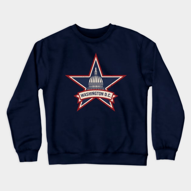 Washington D.C. Vintage Style Logo Crewneck Sweatshirt by hobrath